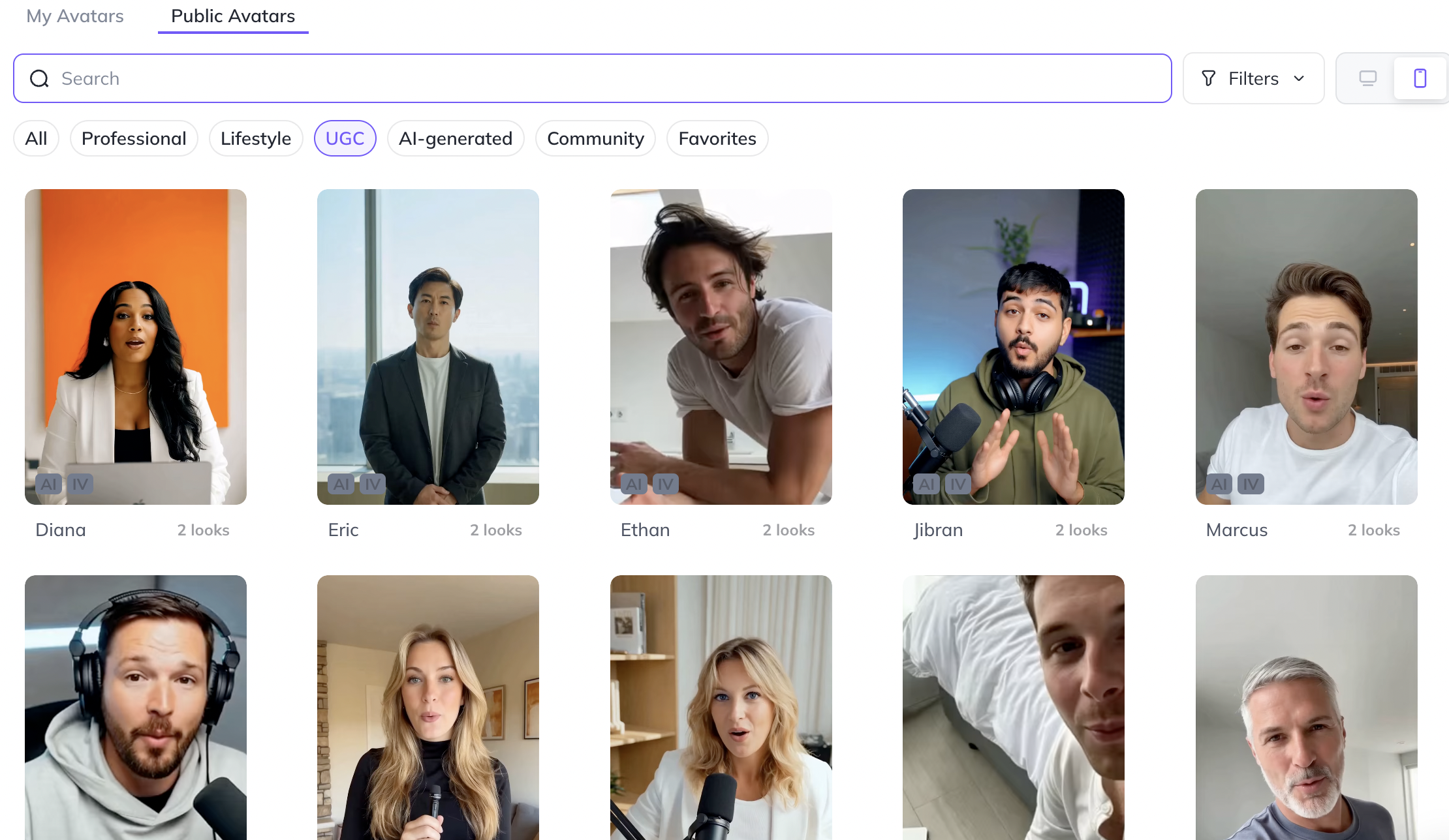 Make UGC video testimonials AI-generated avatars